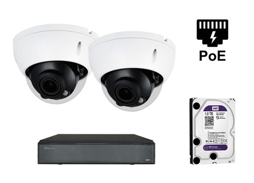 Telecamera dome IP X-Security - KIT2-XS-IPD844ZSWH-4P