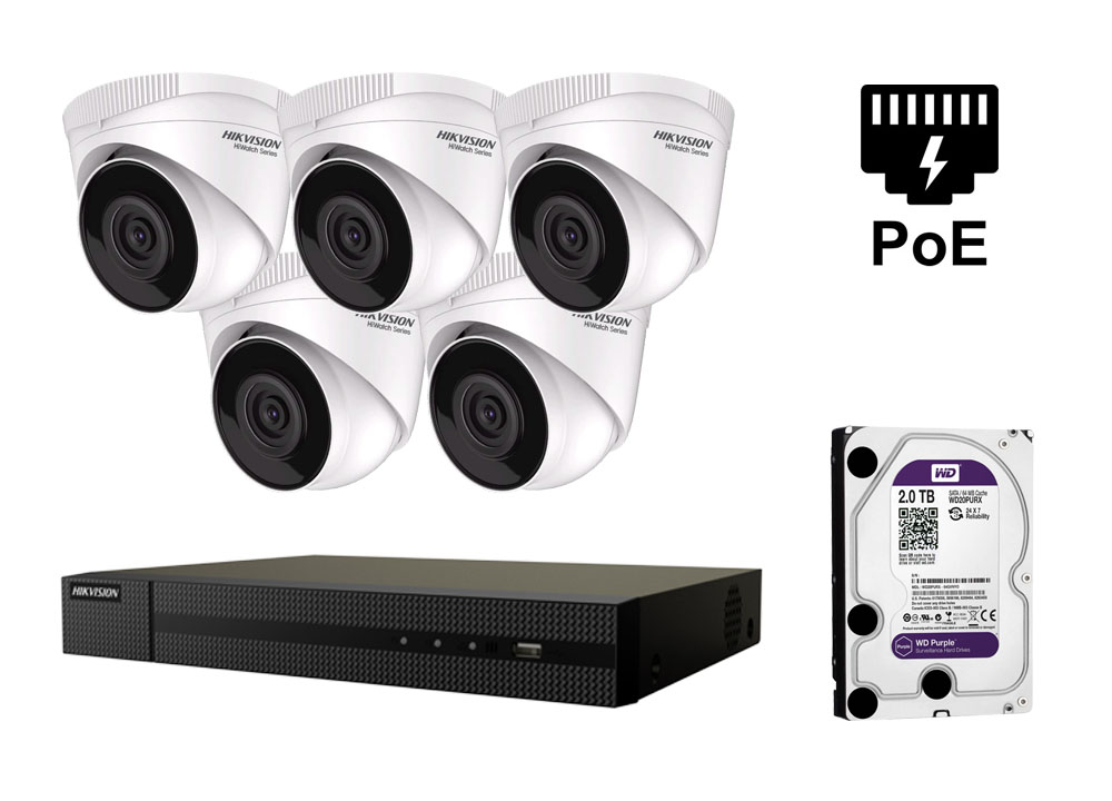 Telecamera IP Hikvision da 4 Megapixel - KIT5-HWI-T241H