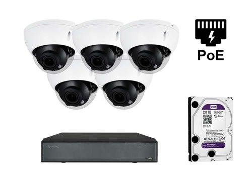 Telecamera IP Dome X-Security - KIT5-XS-IPD844ZSWH-4P