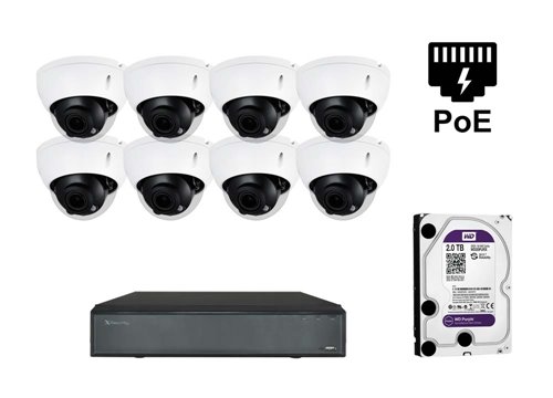 Telecamera IP Dome X-Security - KIT8-XS-IPD844ZSWH-4P