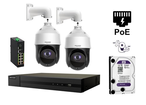 Telecamera IP motorizzata da 4 MP - KIT2-HWP-N4425IH-DE