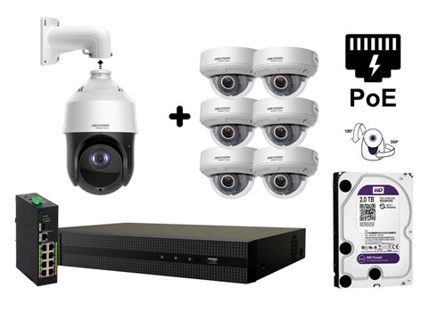 Telecamera IP motorizzata da 4 MP - KIT7-HWP-N4425IH-DE