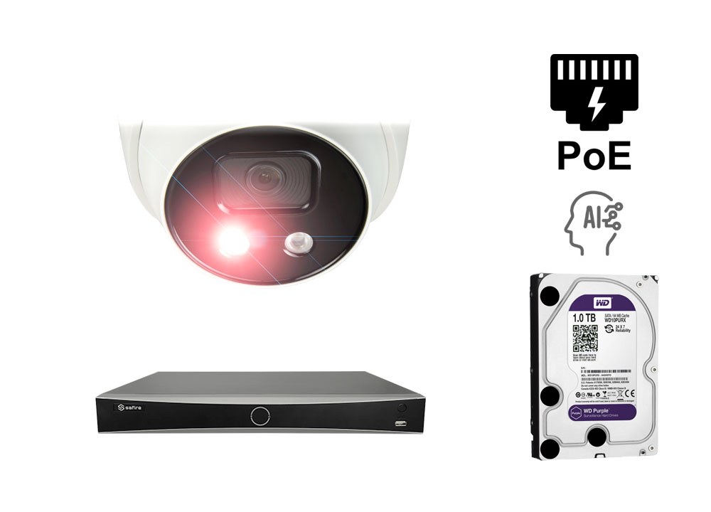 Telecamera IP da 4 MP - KIT1-SF-IPT838WHA-4U-AI