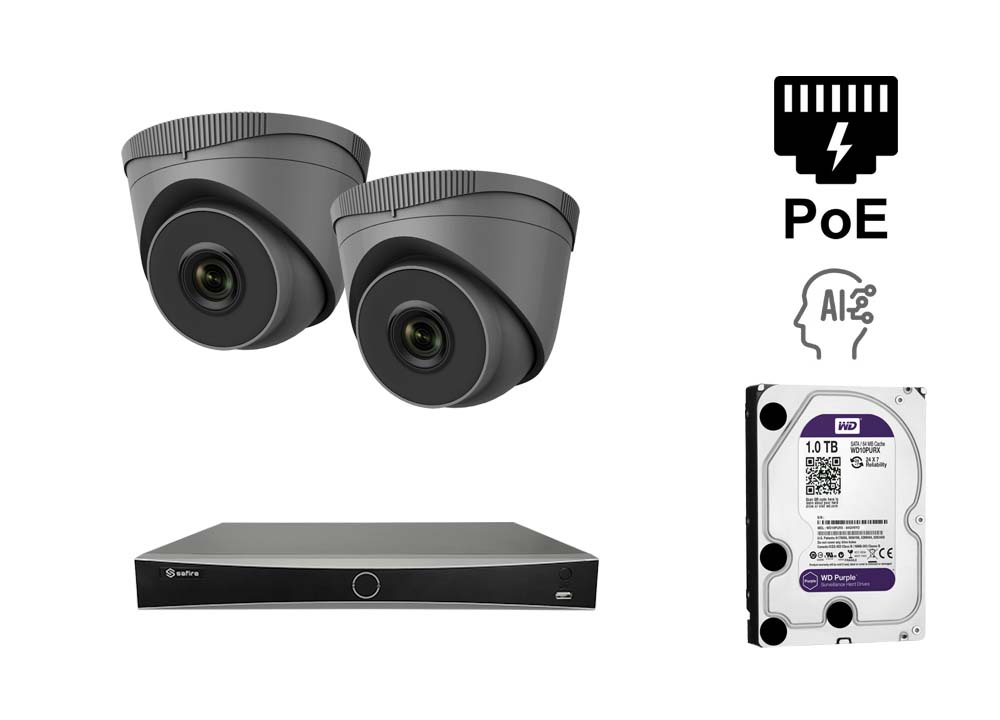 Telecamera dome IP da 4 megapixel - KIT2-SF-IPDM943WHG-4