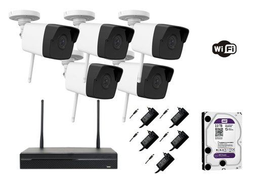 Telecamera IP WiFi da 2 MP - KIT5-HWI-B120-D/W
