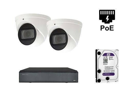 Telecamera dome IP X-Security - KIT2-XS-IPDM987ZSAW-2-EPOE