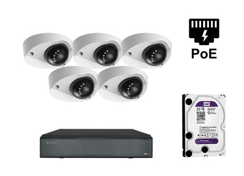 Telecamera IP Starlight 2 Megapixel - KIT5-XS-IPDM909SAW-2