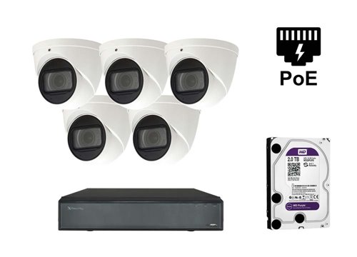 Telecamera dome IP X-Security - KIT5-XS-IPDM987ZSAW-2-EPOE