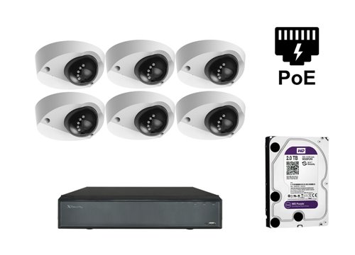 Telecamera IP Starlight 2 Megapixel - KIT6-XS-IPDM909SAW-2