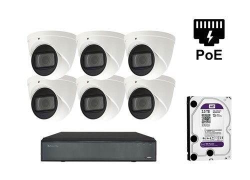 Telecamera dome IP X-Security - KIT6-XS-IPDM987ZSAW-2-EPOE