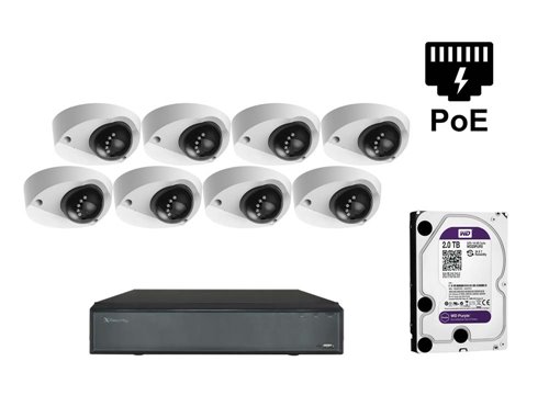Telecamera IP Starlight 2 Megapixel - KIT8-XS-IPDM909SAW-2